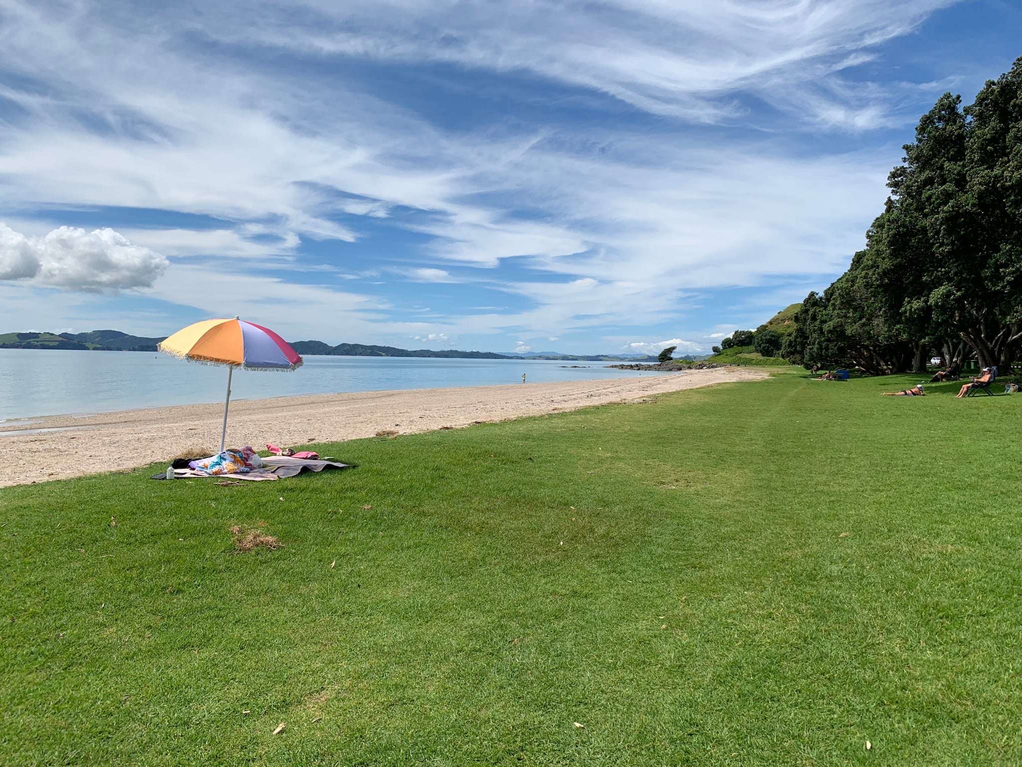 Beach umbrella on a summer day